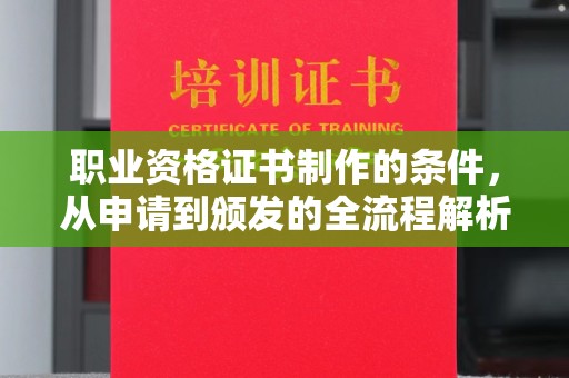 泾阳职业资格证书制作的条件，从申请到颁发的全流程解析