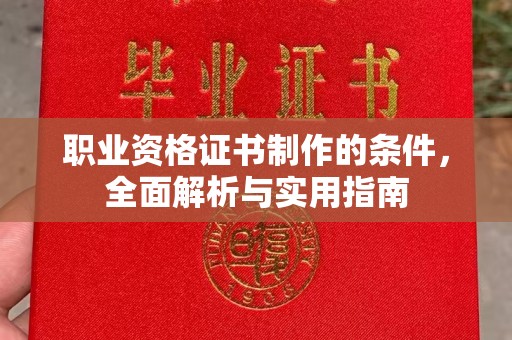 泾阳职业资格证书制作的条件，全面解析与实用指南