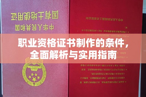 泾阳职业资格证书制作的条件，全面解析与实用指南